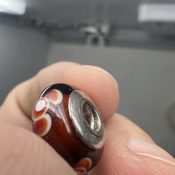 Pandora Sterling Silver Murano Glass Red Flowers for You Bead Charm 790646 925 - Picture 6 of 10